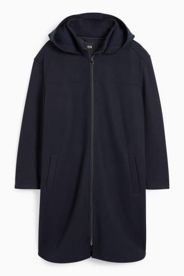 Dámské - Kabát s kapucí - tmavomodrá