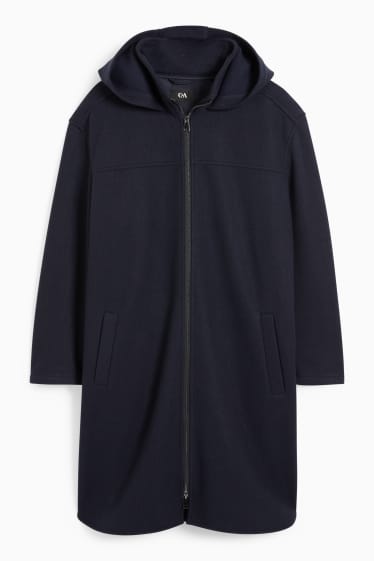 Women - Coat with hood - dark blue