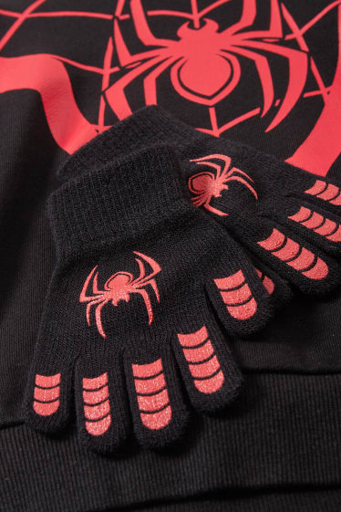 Enfants garçons - Spider-Man - ensemble - sweat à capuche et gants - 2 pièces - noir