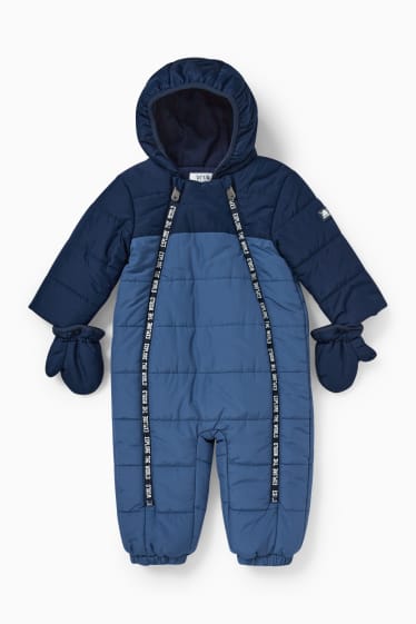 Babys - Baby-Schneeanzug mit Kapuze - blau