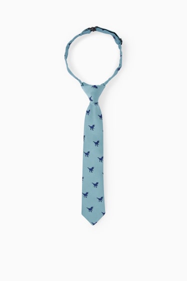 Nen - Dinosaures - corbata - estampada - petroli