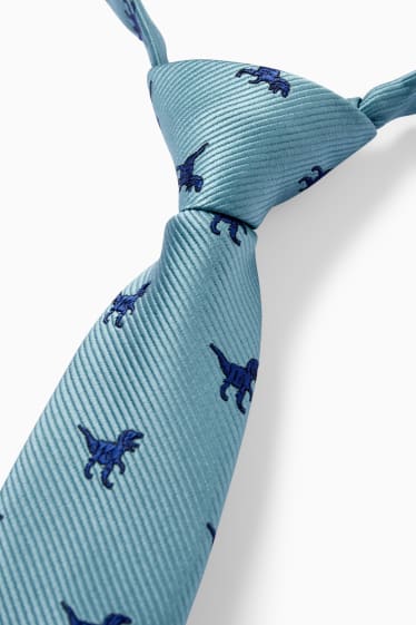 Nen - Dinosaures - corbata - estampada - petroli