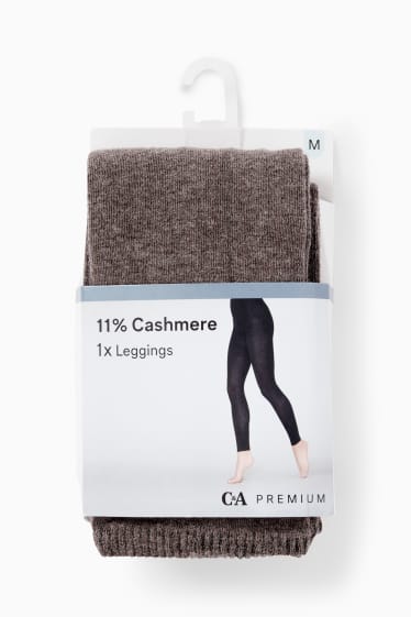 Damen - Leggings mit Kaschmir-Anteil - braun