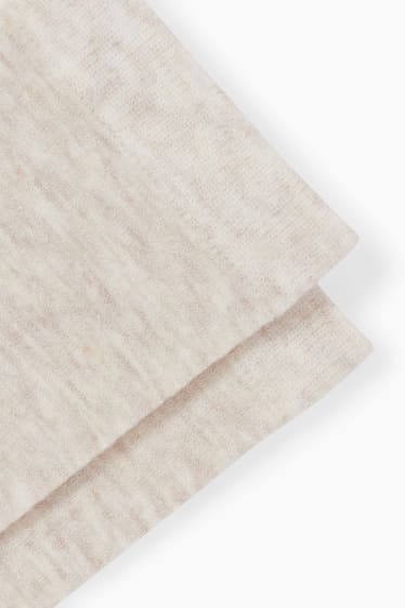 Damen - Kniestrümpfe mit Kaschmir-Anteil - hellbeige