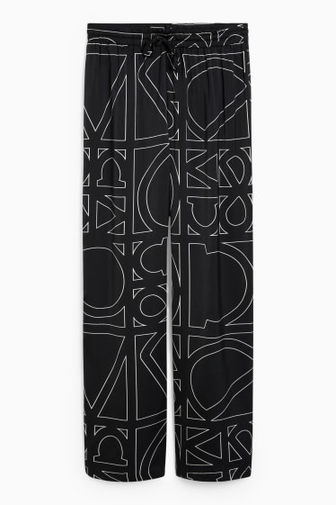 Dona - Pantalons de pijama de setí - negre