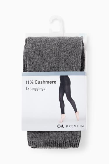 Donna - Leggings con componente di cashmere - grigio scuro