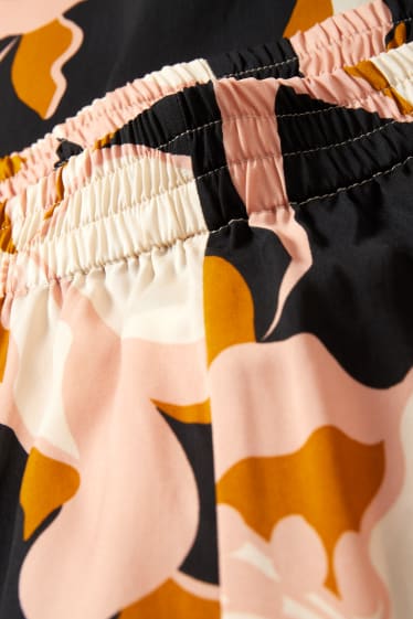 Dona - Pantalons de pijama de setí - de flors - rosa