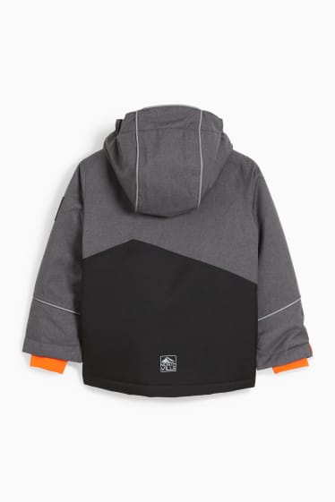 Niños - Chaqueta de esquí con capucha - gris oscuro