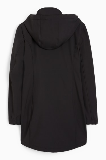 Dona - Jaqueta softshell de maternitat amb caputxa i cobertor de portanadons - negre