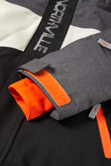Enfants garçons - Veste de ski à capuche - gris foncé