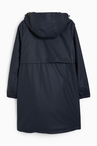 Damen - Umstands-Regenjacke mit Kapuze und Baby-Einsatz - dunkelblau