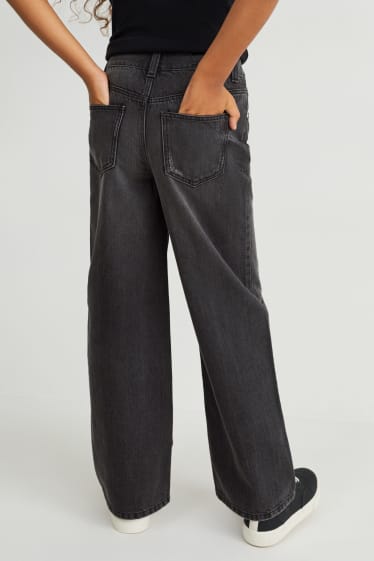 Enfants filles - Wide leg jean - jean gris foncé