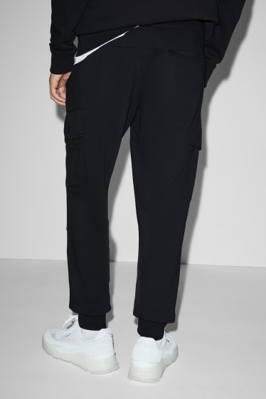 Hommes - Pantalon de jogging cargo - noir