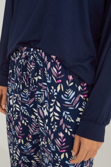 Dona - Pijama de viscosa - blau fosc