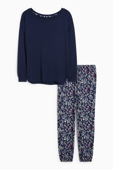 Dona - Pijama de viscosa - blau fosc