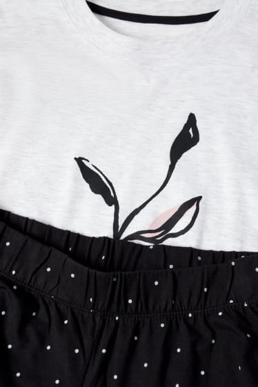 Damen - Pyjama - hellgrau-melange