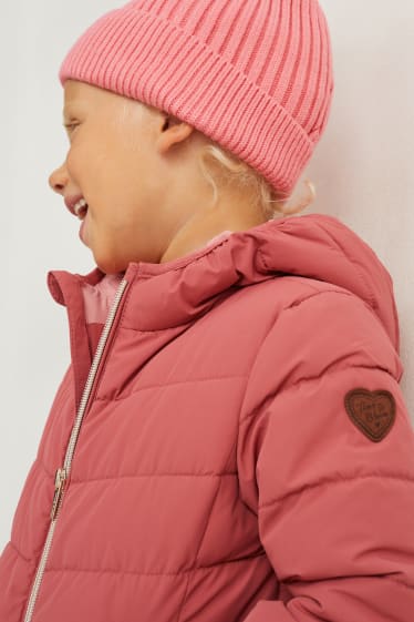 Enfants filles - Doudoune à capuche - rose foncé
