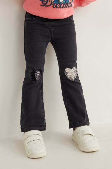Kinderen - Flared jeans - jeansdonkergrijs