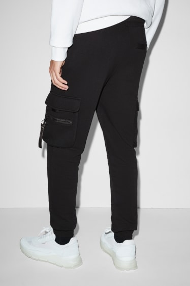 Hommes - Pantalon de jogging cargo - noir