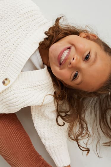Kinder Mädchen - Strickjacke - weiss