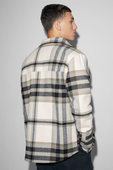 Hommes - Veste-chemise - à carreaux - beige clair