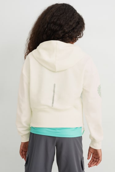 Kinder Mädchen - Set - Funktions-Hoodie und -Top - 2 teilig - cremeweiss