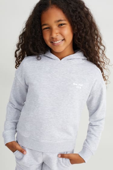 Bambine - Felpa con cappuccio - grigio chiaro melange