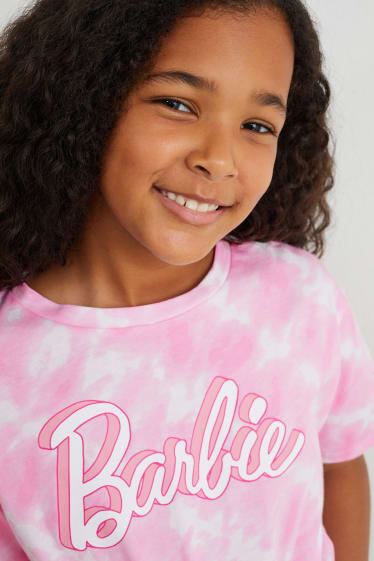 Kinder - Barbie - Kurzarmshirt mit Knotendetail - rosa