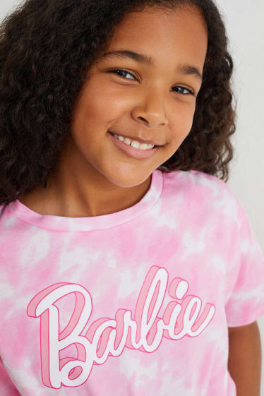 Kinder Mädchen - Barbie - Kurzarmshirt mit Knotendetail - rosa