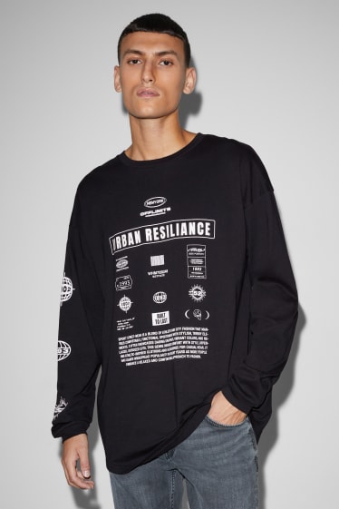 Herren - Langarmshirt - schwarz