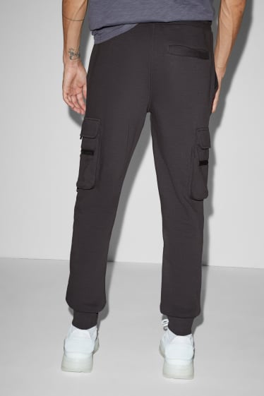 Hommes - Pantalon de jogging cargo - gris foncé