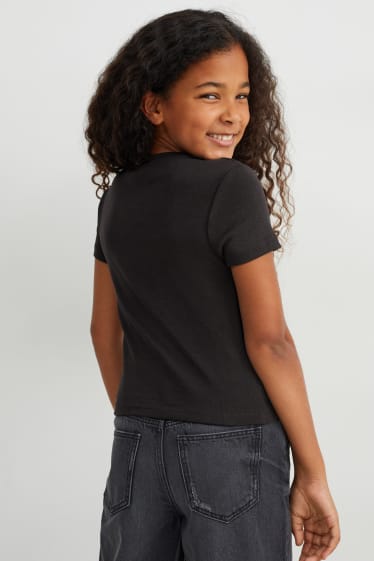 Kinder Mädchen - Wednesday - Kurzarmshirt - schwarz