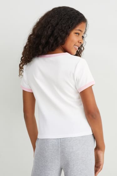 Kinder Mädchen - Barbie - Kurzarmshirt - cremeweiss