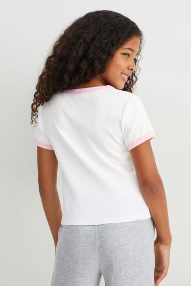 Kinderen - Barbie - T-shirt - crème wit