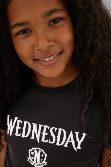 Kinder Mädchen - Wednesday - Kurzarmshirt - schwarz