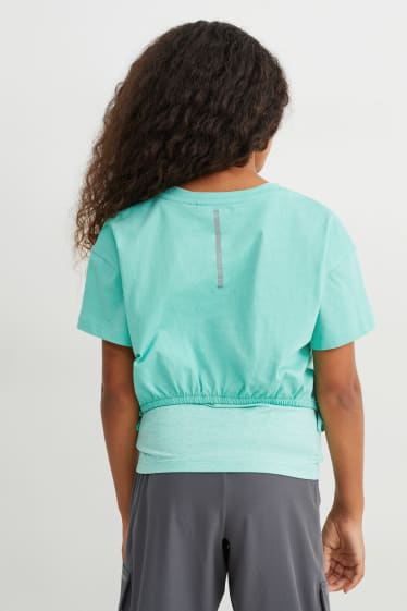 Enfants filles - Ensemble - top de sport et T-shirt court - 2 pièces - vert clair