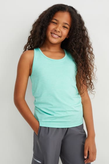 Kinderen - Set - sporttopje en kort T-shirt - 2-delig - lichtgroen