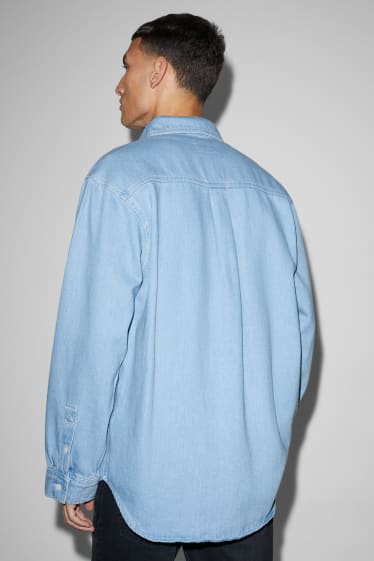 Mężczyźni - Dżinsowa kurtka koszulowa - dżins-jasnoniebieski
