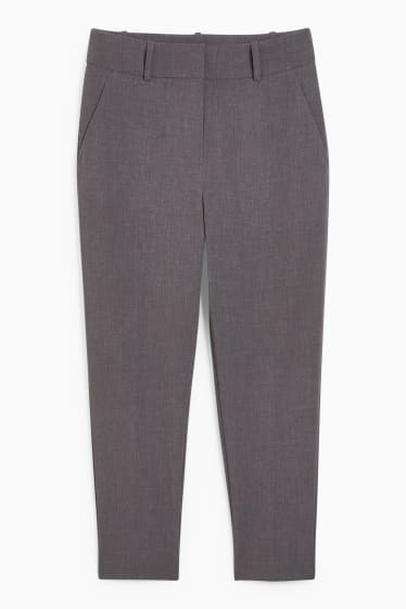 Dames - Pantalon - high waist - slim fit - donkergrijs