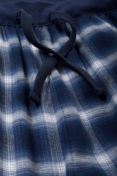 Heren - Pyjamabroek - geruit - donkerblauw