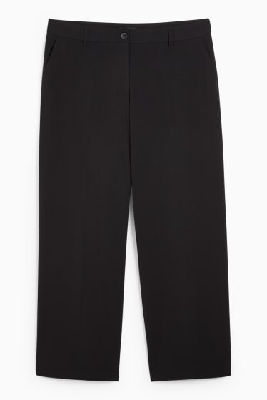 Teens & young adults - CLOCKHOUSE - cloth trousers - mid-rise waist - straight fit - black