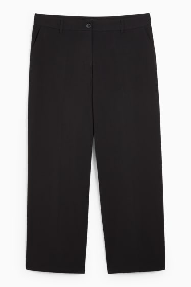 Femmes - CLOCKHOUSE - pantalon en toile - mid waist - straight fit - noir