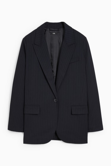 Femmes - Blazer surdimensionné - fines rayures - bleu foncé