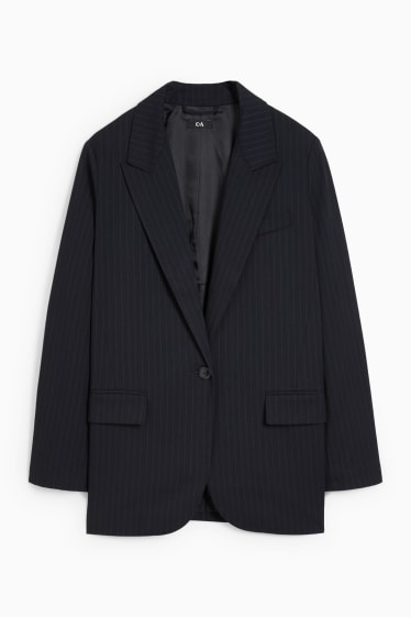 Women - Oversized blazer - pinstripes - dark blue