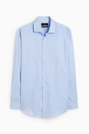 Uomo - Camicia business - slim fit - cutaway - facile da stirare - a righe - blu / bianco