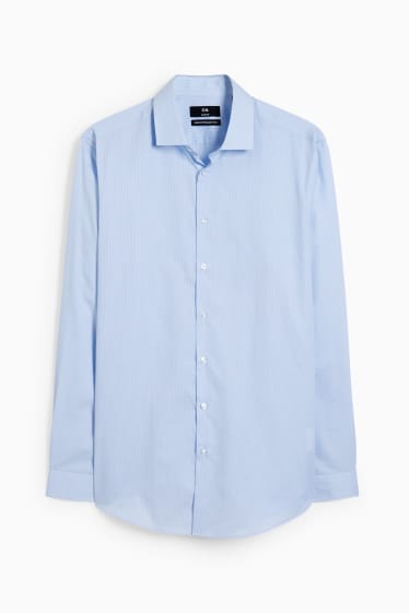 Home - Camisa formal - slim fit - cutaway - planxat fàcil - de ratlles - blau/blanc