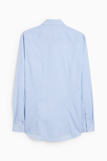 Home - Camisa formal - slim fit - cutaway - planxat fàcil - de ratlles - blau/blanc