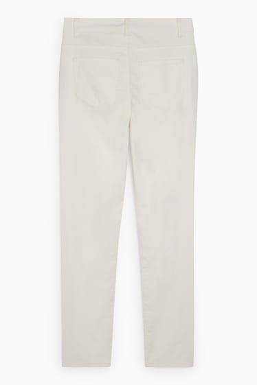 Mujer - Pantalón de pana - high waist - straight fit - blanco roto