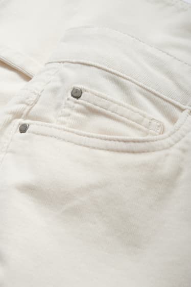 Femmes - Pantalon de velours - high waist - straight fit - blanc crème