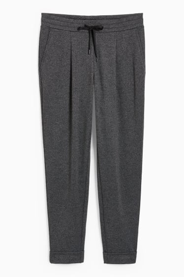 Damen - Jersey-Hose - Tapered Fit - dunkelgrau
